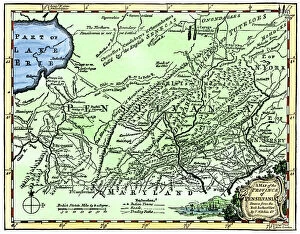 Americas Framed Print Collection: Colonial Pennsylvania map, 1750s