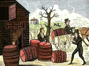 Temperance Collection: Deacon Giless Distillery temperance cartoon, 1830s