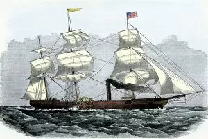 Atlantic Collection: First Atlantic crossing by steamship, 1819