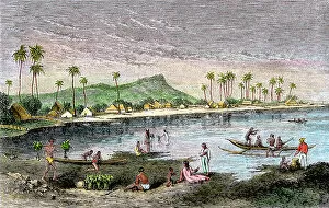 US places:historical views Framed Print Collection: Hawaiians in the mid-1800s