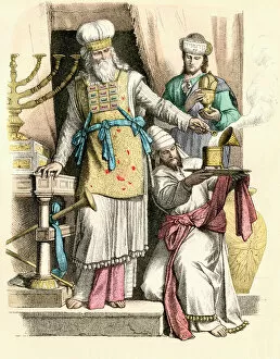 6 Dec 2011 Metal Print Collection: Jewish high priest and Levite in ancient Israel