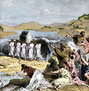 Ancient history Photographic Print Collection: Jews crossing the Jordan River with the Ark of the Covenant