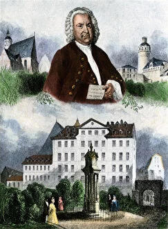 Johann Sebastian Bach Collection: Johann Sebastian Bach, with scenes from his life