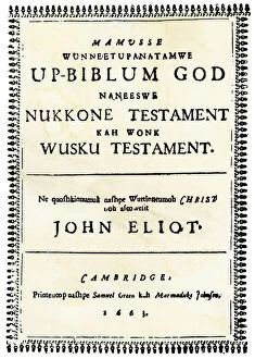Native American artifacts Metal Print Collection: John Eliots Indian Bible