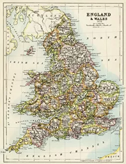 Posters Pillow Collection: Map of England, 1800s