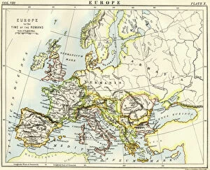 Vintage Canvas Print Collection: Map of Europe under the Roman Empire