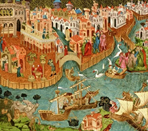 United States of America Canvas Print Collection: Marco Polo leaving Venice, 1300s