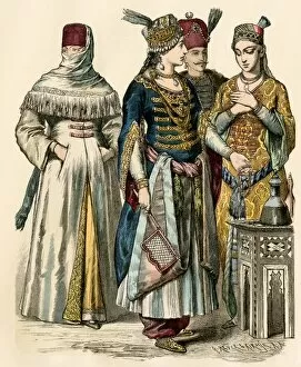 Ottoman Turk Collection: Ottoman Turks from the upper class, 1700s