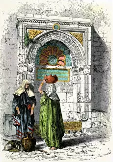 Old City of Jerusalem and its Walls Fine Art Print Collection: Palestinian women in Jerusalem, 1800s