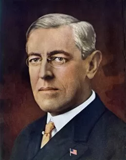 Presidents:First Ladies Canvas Print Collection: US President Woodrow Wilson