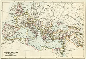 Maps Premium Framed Print Collection: Roman Empire, circa 200 AD