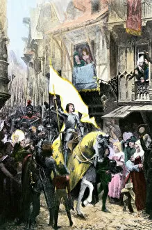 100 Years War Collection: Sacred banner carried by Joan of Arc into Orleans