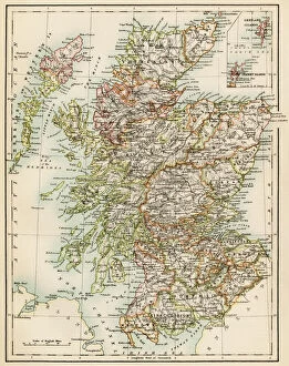 Maps and Charts Jigsaw Puzzle Collection: Scotland map, 1870s