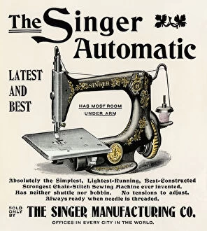 19th Century Collection: Singer sewing machine ad, 1890s
