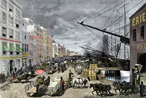 Water Front Collection: South Street docks in New York City, 1870s