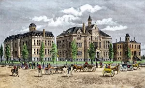 8 Dec 2011 Premium Framed Print Collection: State capitol in Boise, Idaho, late 1800s