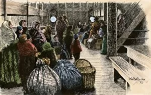 Baggage Collection: Steerage passengers on their way to America, 1800s