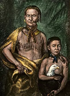 1700s Collection: Tomochichi and his son