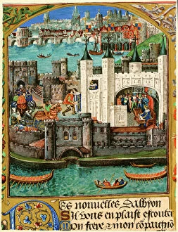 Tower Bridge Fine Art Print Collection: Tower of London in the late Middle Ages