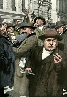 Related Images Mouse Mat Collection: Traders outside the New York Stock Exchange, 1912