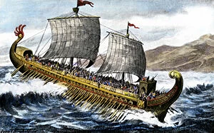 Ancient Rome Collection: A trireme, used by the ancient Greeks and Romans