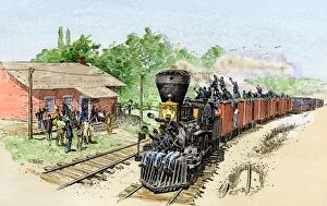 Steam Engine Collection: Troop train taking Union soldiers to the front