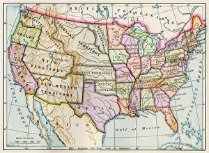 Maps Poster Print Collection: United States in 1860