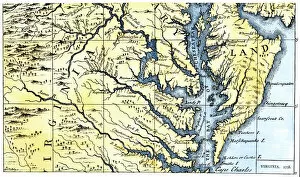Maps Photographic Print Collection: Virginia and Maryland settled in 1738