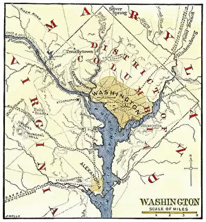 Maps Poster Print Collection: Washington DC during the Civil War