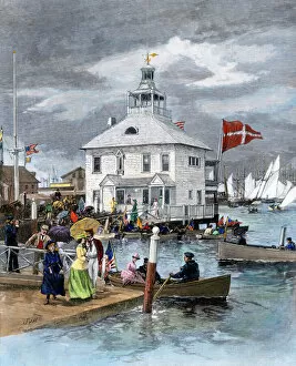North Island Photographic Print Collection: Yacht club in Newport, Rhode Island, 1880s