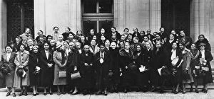 Civil Rights Collection: (1875-1955). American educator. Mary McLeod Bethune, center holding flowers