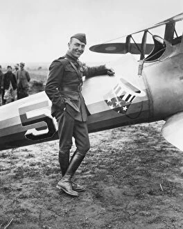 Aviation Premium Framed Print Collection: (1890-1973). American aviator. Photographed near Toul, France, in 1918
