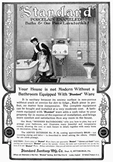 Standard Collection: ADS: BATHROOM, 1905. Advertisement for Standard porcelain enameled baths and one-piece lavatories
