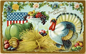 1900 Collection: American Thanksgiving card, c1900