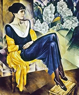 Paintings Premium Framed Print Collection: ANNA AKHMATOVA (1889-1967). Russian poet. Oil on canvas, 1914, by N. I. Altman