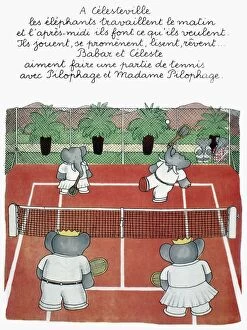 Literature Photo Mug Collection: Babar, king of the elephants, and Celeste playing tennis at Celesteville