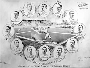 Base Collection: BASEBALL, 1895. Portraits of the captains of the twelve baseball clubs in the National League, 1895