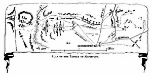 Plans and Diagrams Metal Print Collection: BATTLE OF MONMOUTH, 1778. Plan of the battle of Monmouth, New Jersey, 28 June 1778