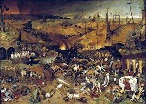 Destruction Collection: BRUEGEL: TRIUMPH OF DEATH. Triumph of Death; tempera on panel, c1562, by Peter Bruegel the Elder