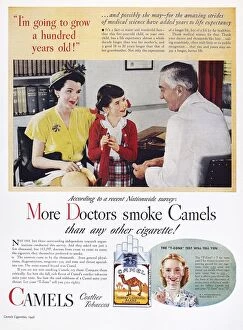 Camel Mouse Mat Collection: CAMEL CIGARETTE AD, 1946. More Doctors smoke Camels than any other cigarette