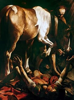 Baroque Premium Framed Print Collection: CARAVAGGIO: ST. PAUL. Conversion of St. Paul. Oil on canvas, c1603