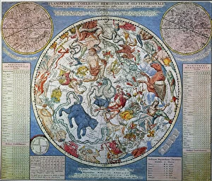 Hemisphere Collection: CELESTIAL PLANISPHERE of the Northern Hemisphere, c. 1700, by Carel Allard, Amsterdam