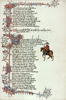 Chaucer Collection: CHAUCER: CANTERBURY TALES. The Wife of Bath. A page from a facsimile of the Ellesmere manuscript