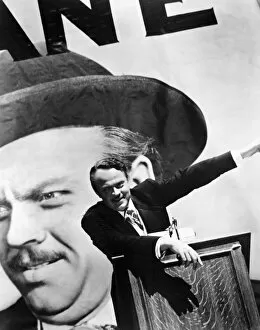 Film Poster Cushion Collection: CITIZEN KANE. 1941. Orson Welles as Charles Foster Kane in Citizen Kane, 1941