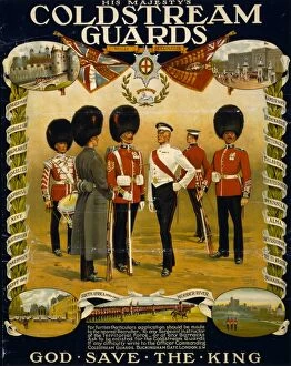 Recruitment Poster Print Collection: COLDSTREAM GUARDS, 1914. Recruiting poster for His Majestys Coldstream Guards