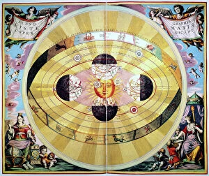 Ptolemaic Collection: COPERNICAN UNIVERSE, 1660. Copernican map of the Universe, with the sun at the center
