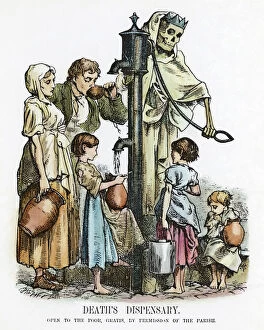 Pump Collection: Deaths Dispensary. An 1866 cartoon indicating water pollution as a source of disease