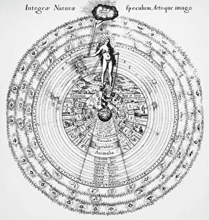 Theory Collection: A diagram of the Universe by the 17th century English Neoplatonist Robert Fludd showing the links