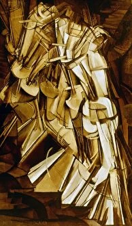 Marcel Collection: DUCHAMP: NUDE DESC. 1912. Marcel Duchamp: Nu descendant un escalier, no. 2. Oil on canvas, 1912