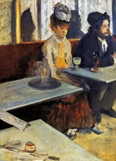 Fine art Mouse Mat Collection: Edgar Degas: At the Cafe, or The Absinthe Drinker. Oil on canvas, 1873